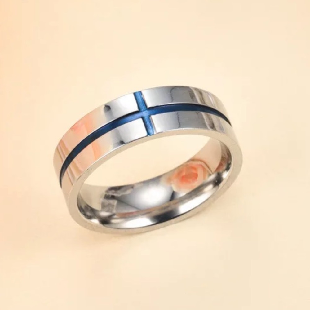 6MM Engraved Men’s Stainless Steel Wedding Band - Picture 5 of 6